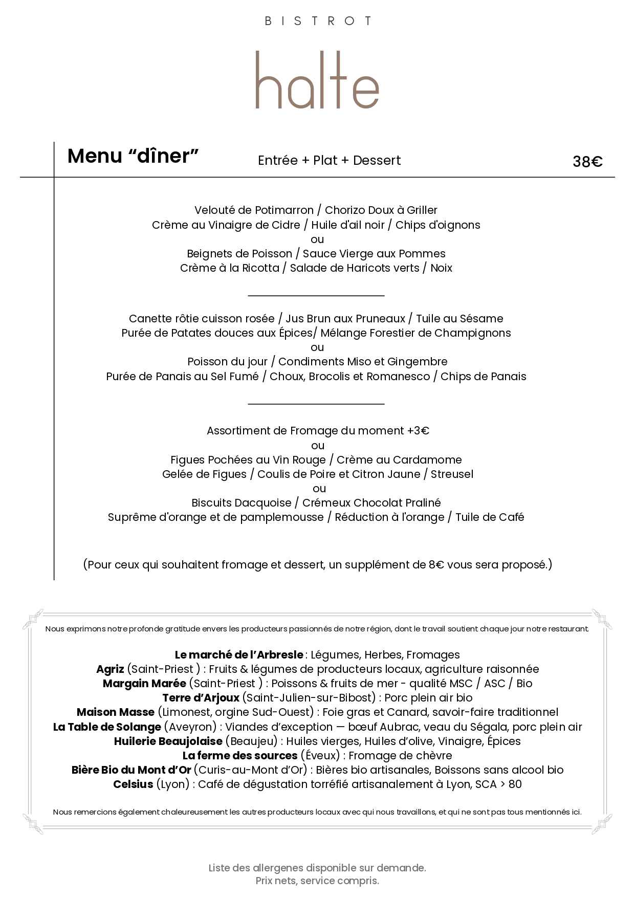 menu diner